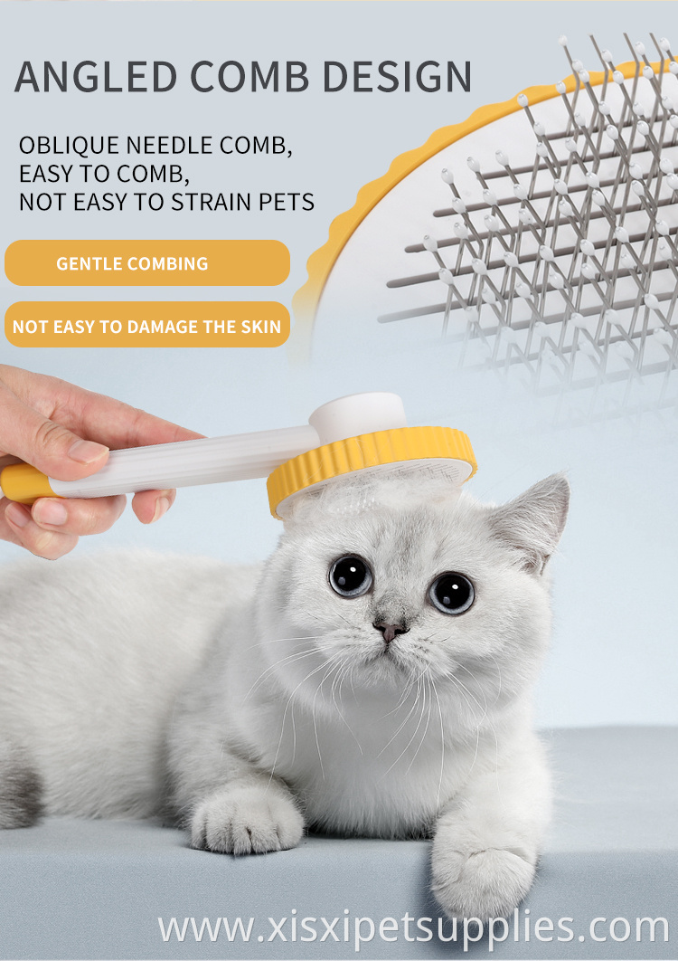 Factory Wholesale Rotate Self Cleaning Pet Comb Brush Cat Dog Grooming Brush With Sticky Beads
